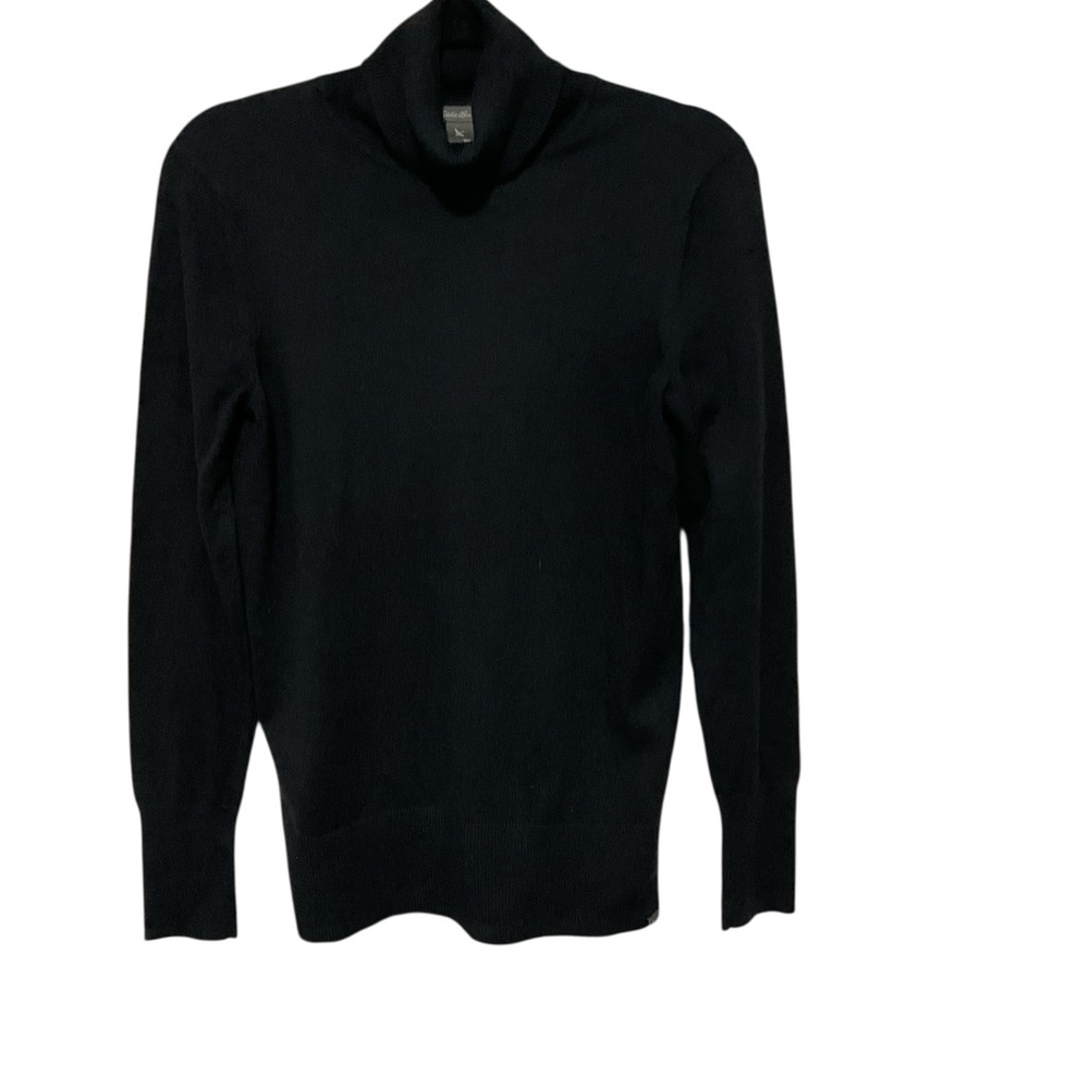 Eddie Bauer Black Ribbed Turtleneck Sweater In Women's Size TM